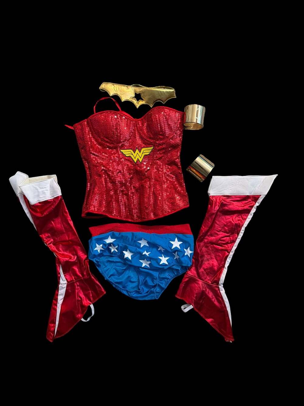 DC Comics 5pc Wonder Woman Sequin Corset Costume Set